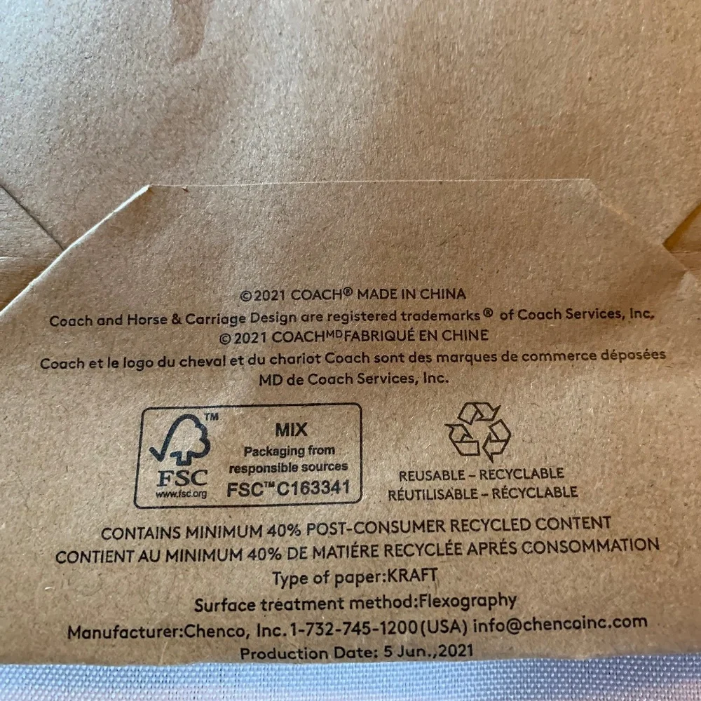 Small Brown Coach Shopping Bag! Empty.